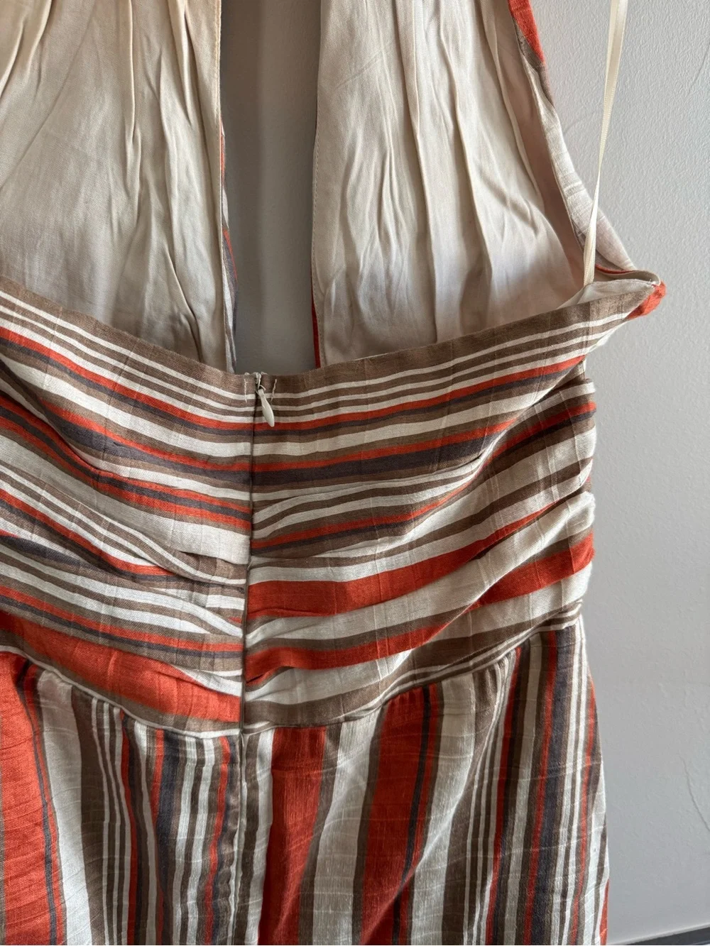 DISSH Striped Halter Maxi Dress in Cream & Tan, orange - Picture 11 of 11